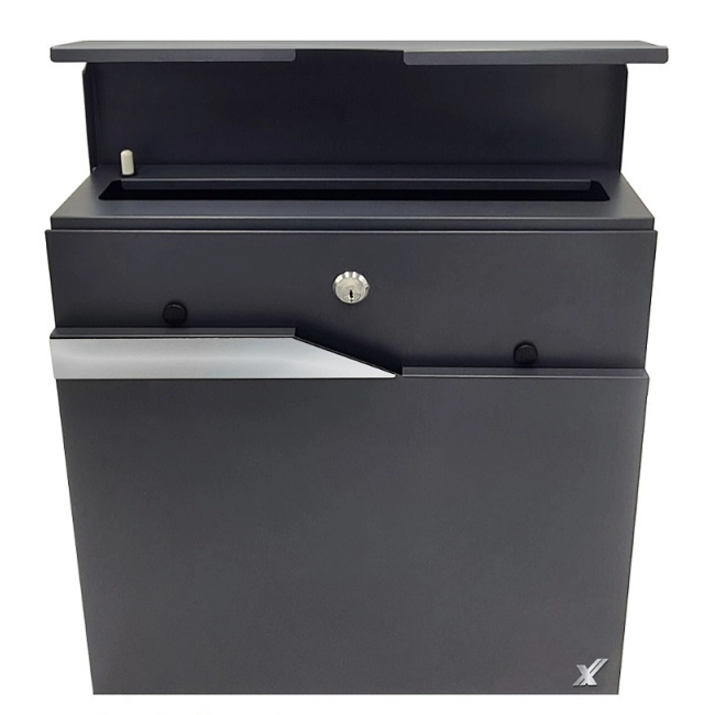 Vendita online Cassetta postale Nettuno colore ghisa/grigio antracite 37×11×37 cm.